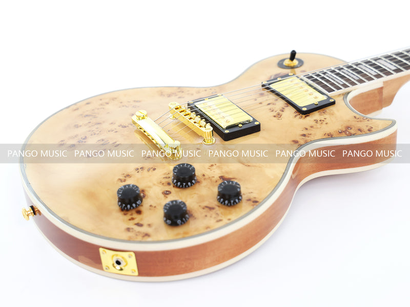 LP Custom Style Electric Guitar with Burl Maple Top (CST-003, No Logo)