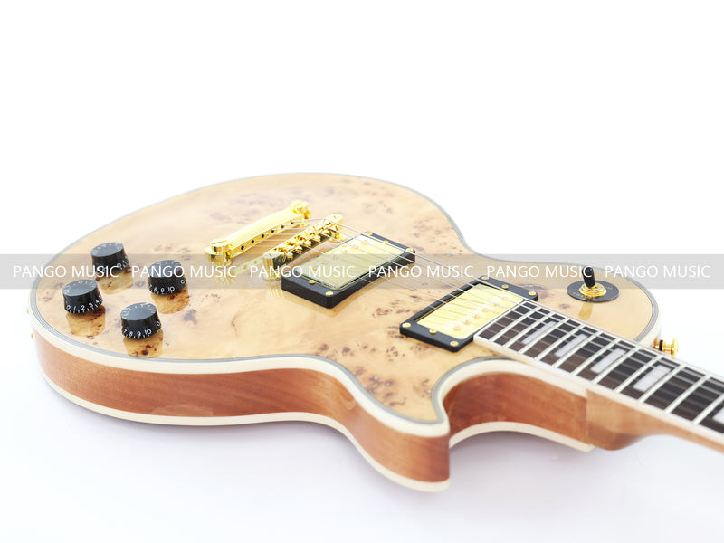 LP Custom Style Electric Guitar with Burl Maple Top (CST-003, No Logo)