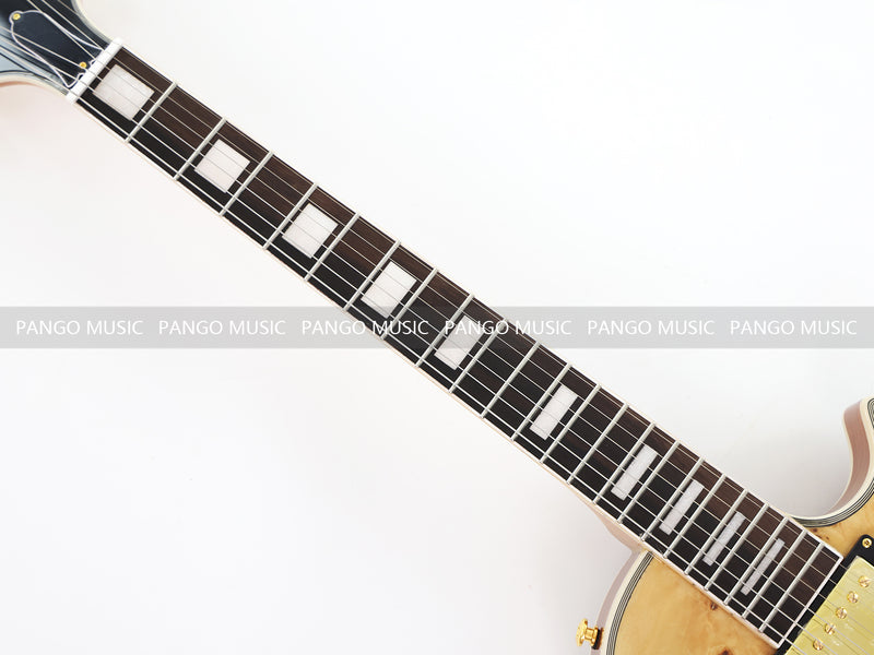 LP Custom Style Electric Guitar with Burl Maple Top (CST-003, No Logo)