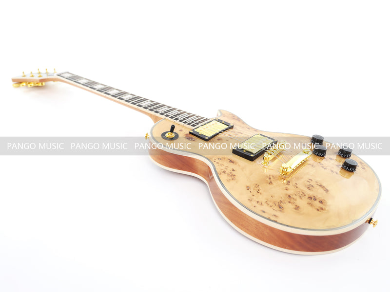 LP Custom Style Electric Guitar with Burl Maple Top (CST-003, No Logo)