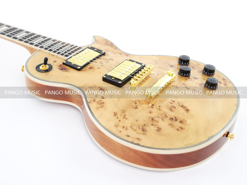 LP Custom Style Electric Guitar with Burl Maple Top (CST-003, No Logo)