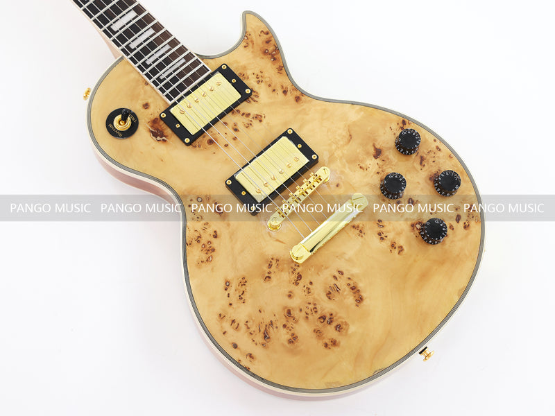 LP Custom Style Electric Guitar with Burl Maple Top (CST-003, No Logo)