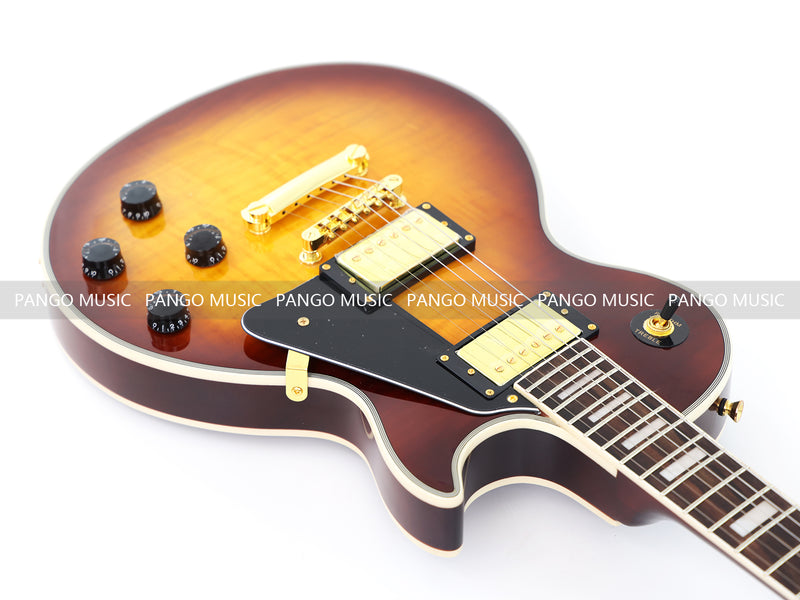 LP Custom Style Electric Guitar with Flamed Maple Top (CST-011)