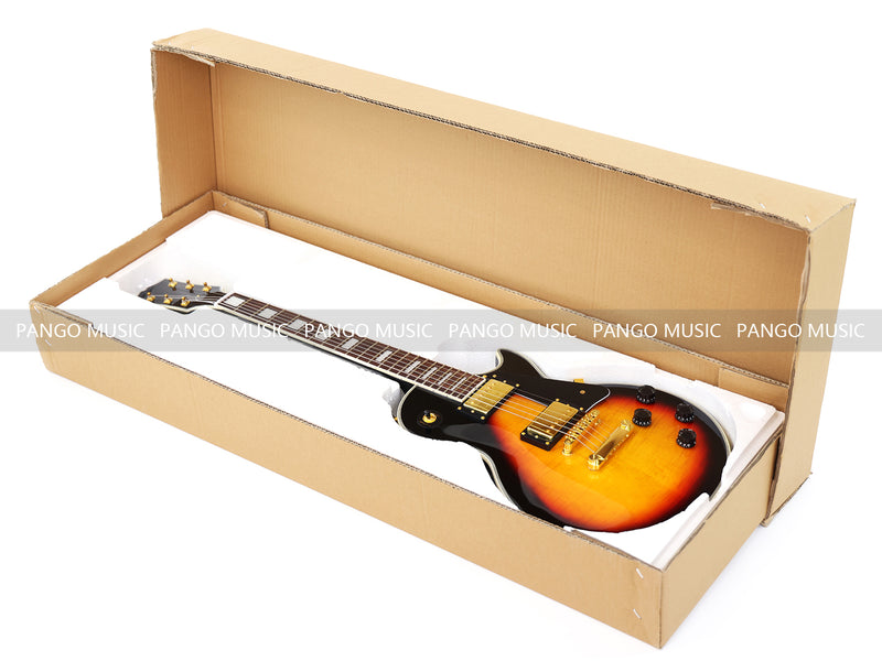 LP Custom Style Electric Guitar with Flamed Maple Top (CST-012F, No Logo, Fast Shipping, Tariff-free)