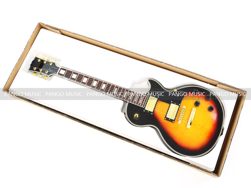 LP Custom Style Electric Guitar with Flamed Maple Top (CST-012F, No Logo, Fast Shipping, Tariff-free)