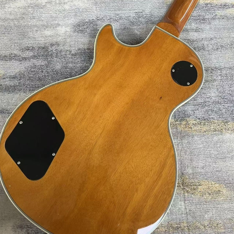 LP Custom Style Electric Guitar with Gloss Transparent Amber Flame Top(LRG-084)