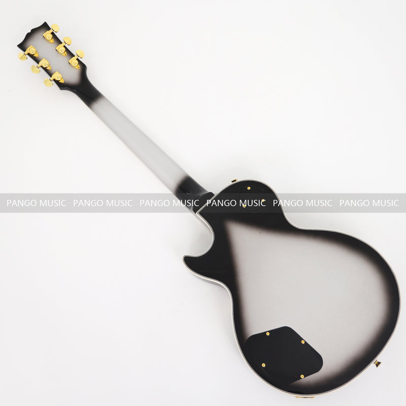 LP Custom Style Electric Guitar with Silver Metallic Finish (CST-008)