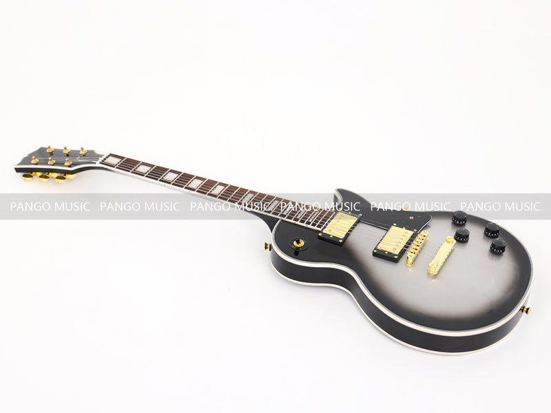 LP Custom Style Electric Guitar with Silver Metallic Finish (CST-008)