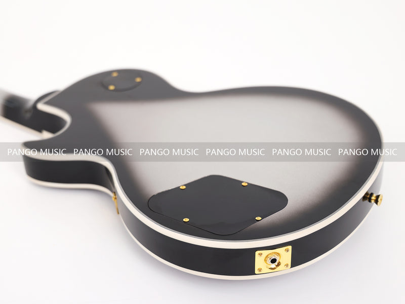 LP Custom Style Electric Guitar with Silver Metallic Finish (CST-008)