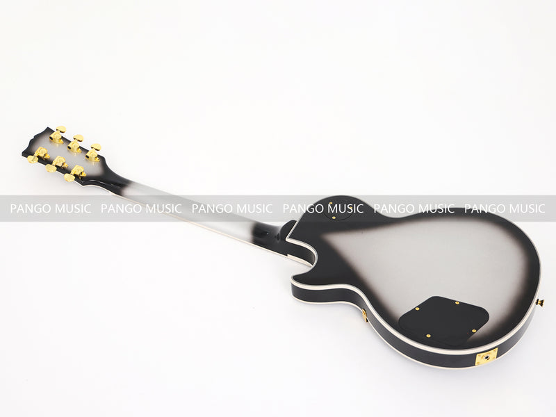 LP Custom Style Electric Guitar with Silver Metallic Finish (CST-008)