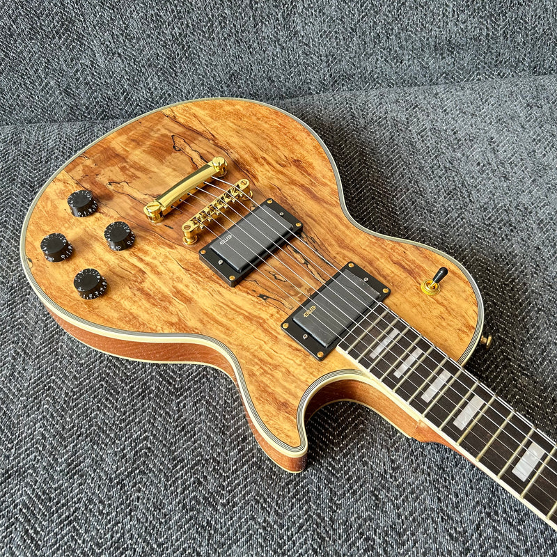 LP Custom Style Electric Guitar with Spalted Maple Top (GKS-013)