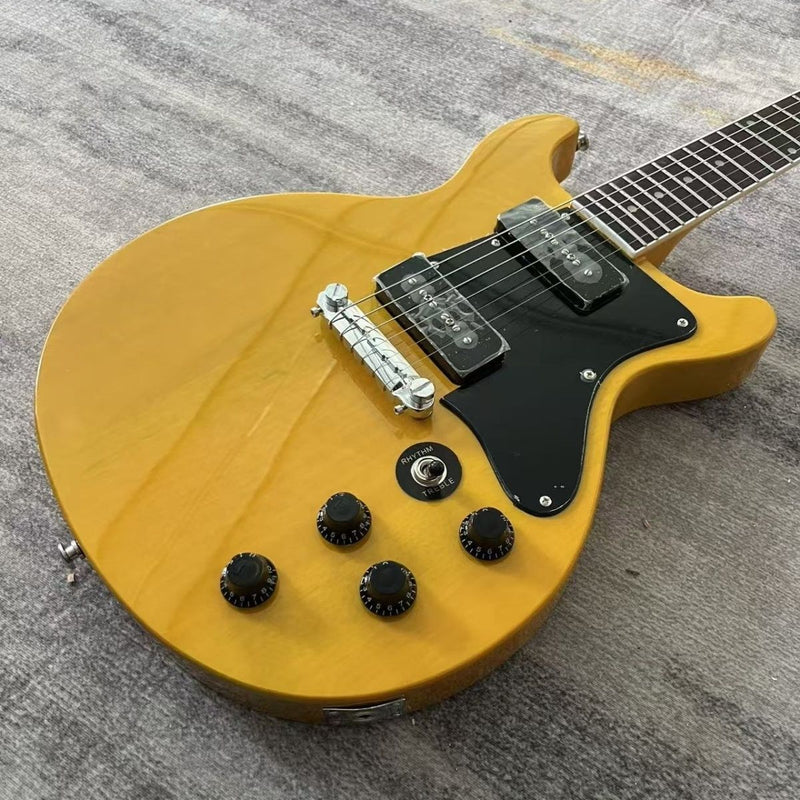 LP Junior Double Cut Style Electric Guitar with Gloss TV Yellow Finish(LRG-087)