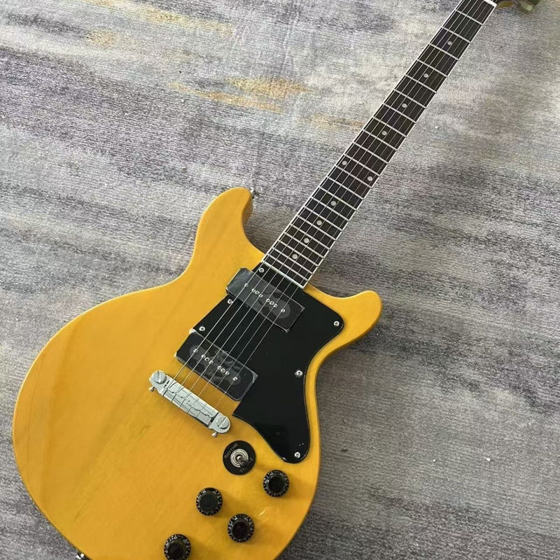 LP Junior Double Cut Style Electric Guitar with Gloss TV Yellow Finish(LRG-087)