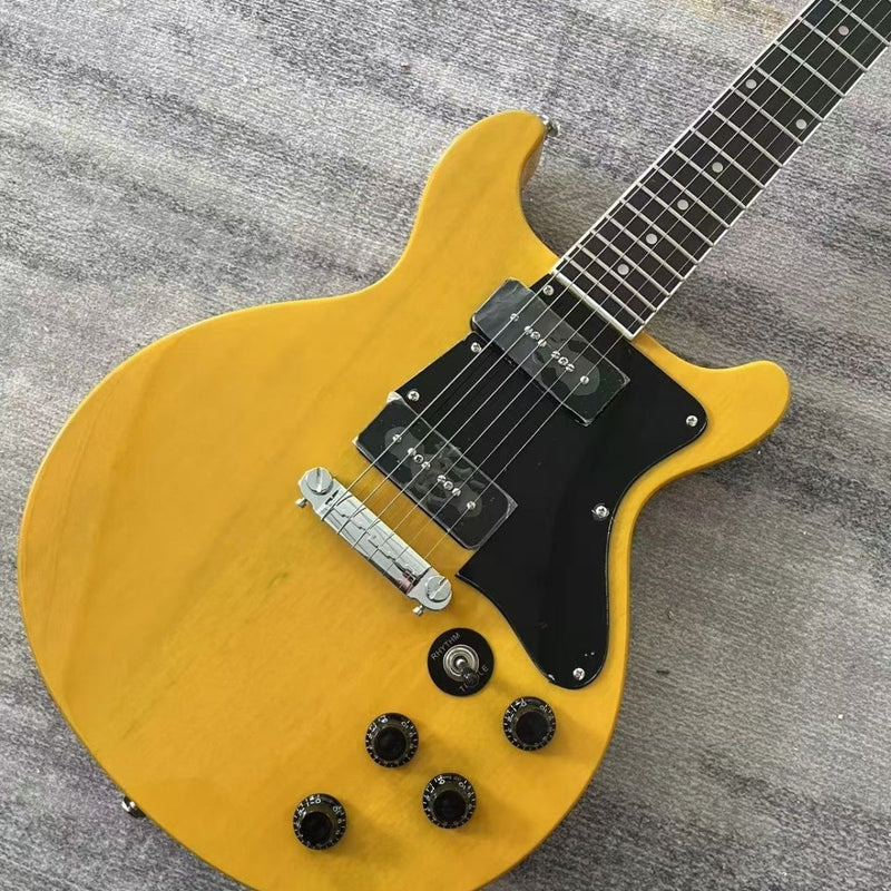 LP Junior Double Cut Style Electric Guitar with Gloss TV Yellow Finish(LRG-087)