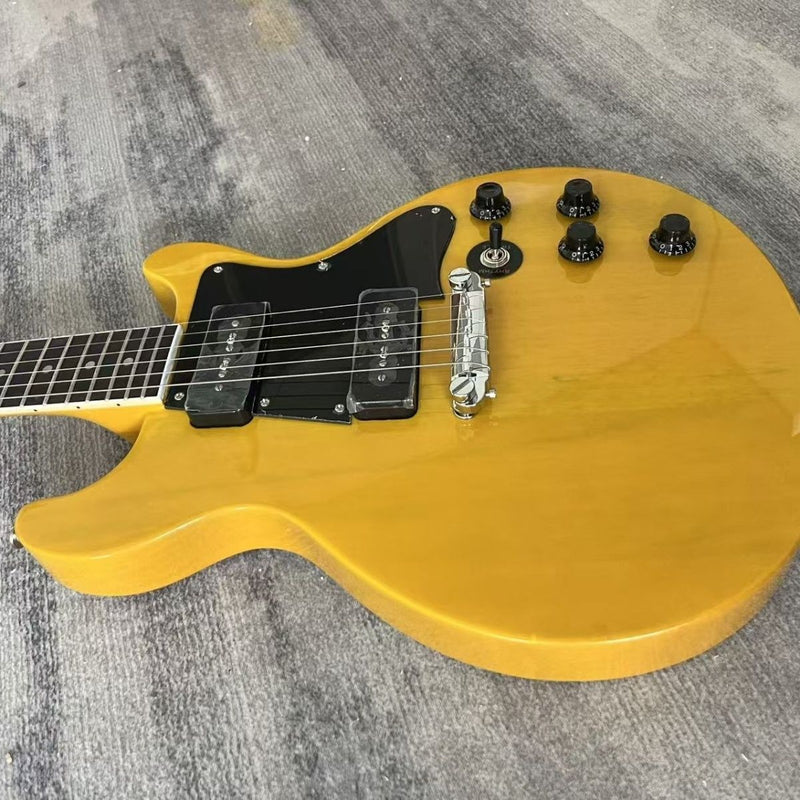 LP Junior Double Cut Style Electric Guitar with Gloss TV Yellow Finish(LRG-087)