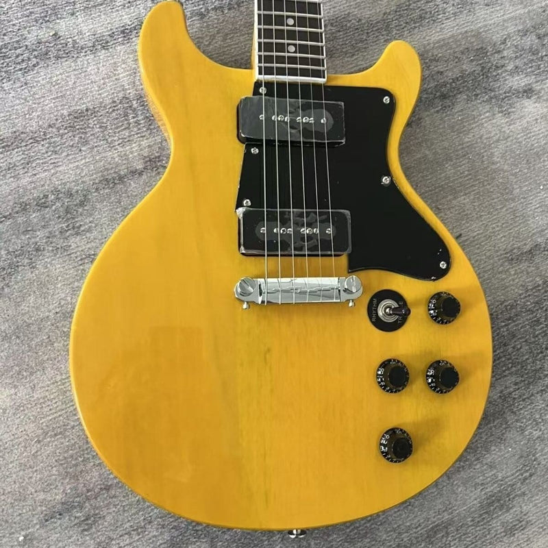 LP Junior Double Cut Style Electric Guitar with Gloss TV Yellow Finish(LRG-087)