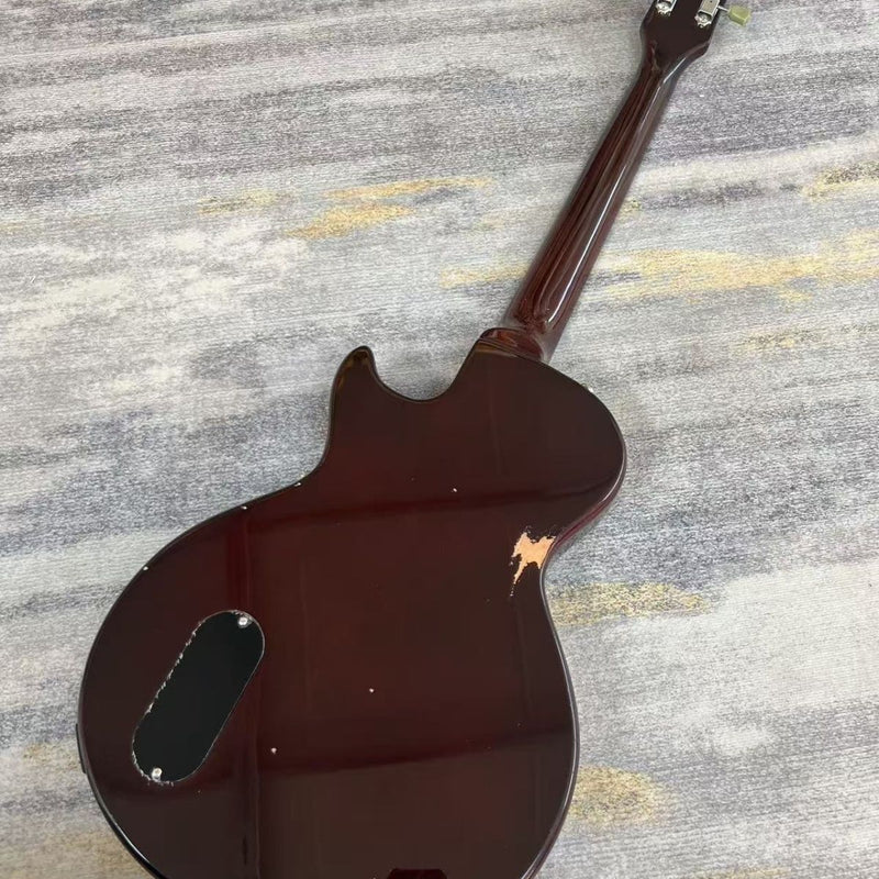 LP Junior Style Electric Guitar with Sunburst Hand-Reliced Finish (LRG-066)