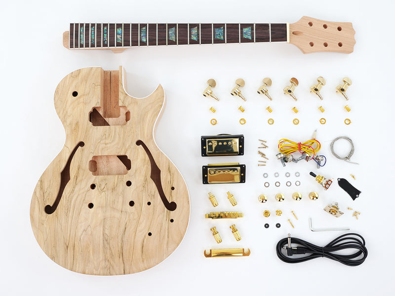 LP Standard DIY Electric Guitar Kit with Double F Holes (PLP-518, Limited Edition)