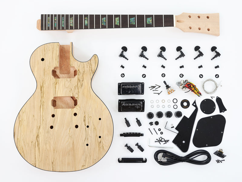 LP Standard DIY Electric Guitar Kit with Spalted Maple Top (LRF-028, Limited Edition)