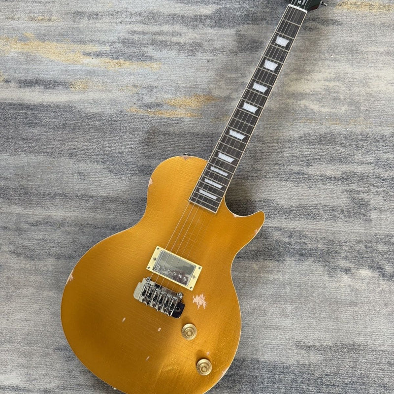 LP Standard Style Electric Guitar with Aged Relic Gold Top(LRG-118)
