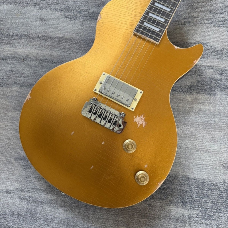 LP Standard Style Electric Guitar with Aged Relic Gold Top(LRG-118)