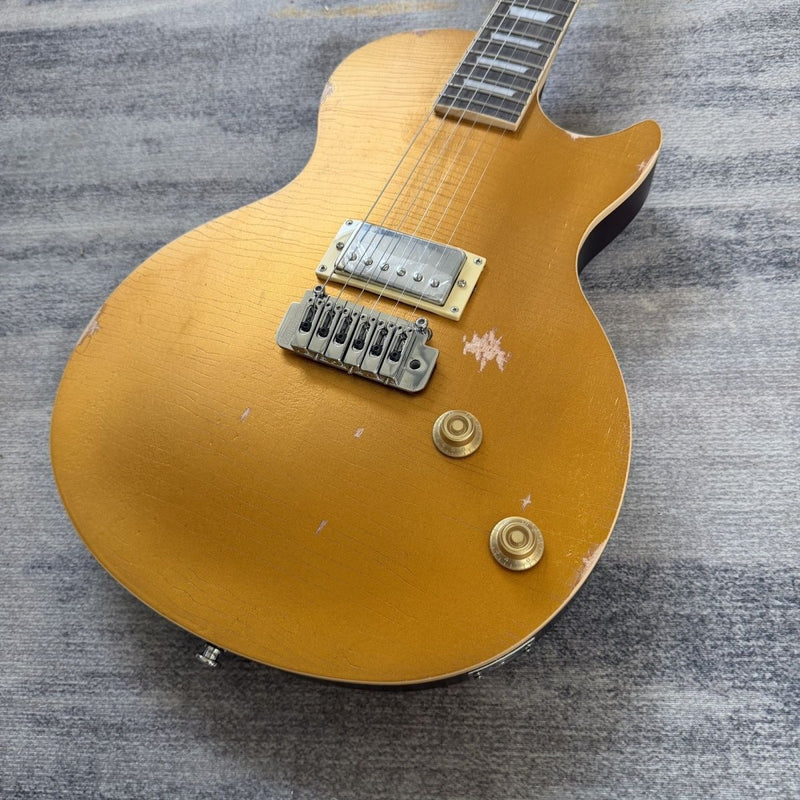 LP Standard Style Electric Guitar with Aged Relic Gold Top(LRG-118)