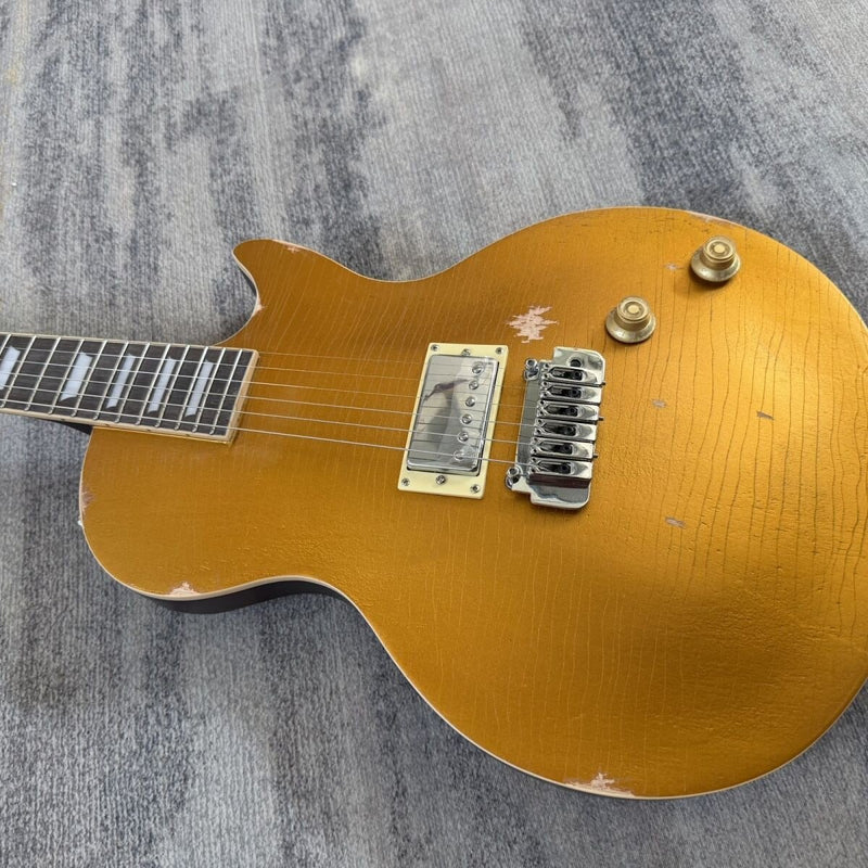 LP Standard Style Electric Guitar with Aged Relic Gold Top(LRG-118)