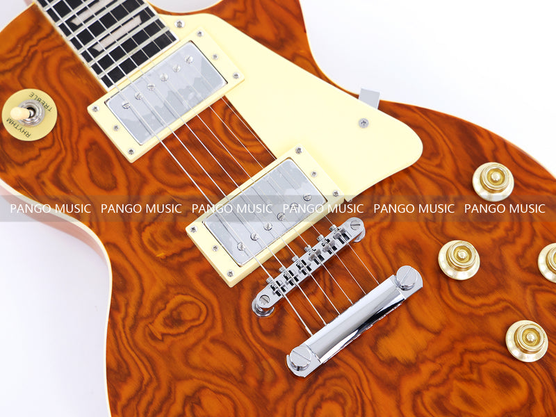 LP Standard Style Electric Guitar with Burl Rosewood Top (YMZ-088)
