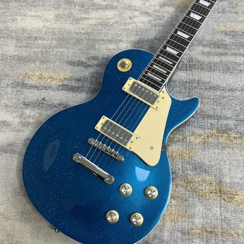 LP Standard Style Electric Guitar with Gloss Blue Sparkle Finish(LRG-086)