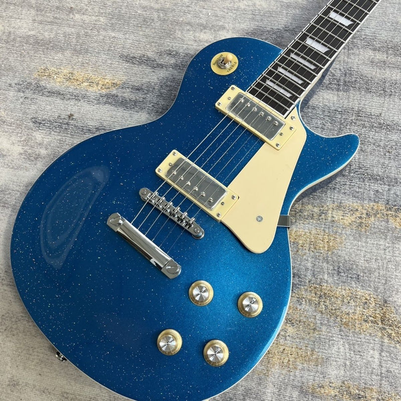LP Standard Style Electric Guitar with Gloss Blue Sparkle Finish(LRG-086)