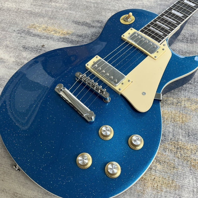 LP Standard Style Electric Guitar with Gloss Blue Sparkle Finish(LRG-086)