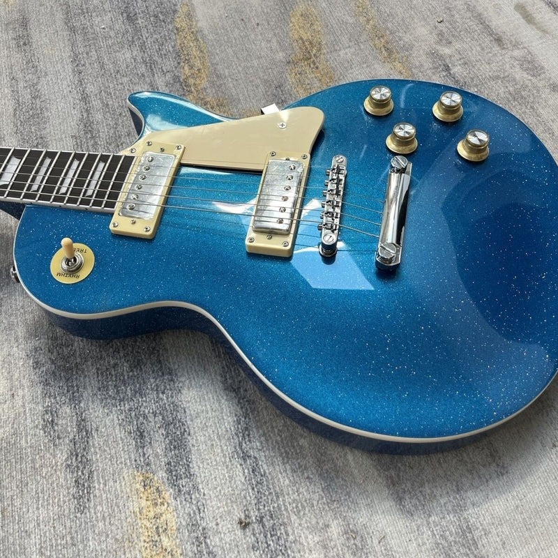 LP Standard Style Electric Guitar with Gloss Blue Sparkle Finish(LRG-086)