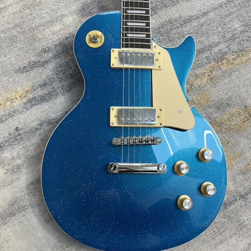 LP Standard Style Electric Guitar with Gloss Blue Sparkle Finish(LRG-086)