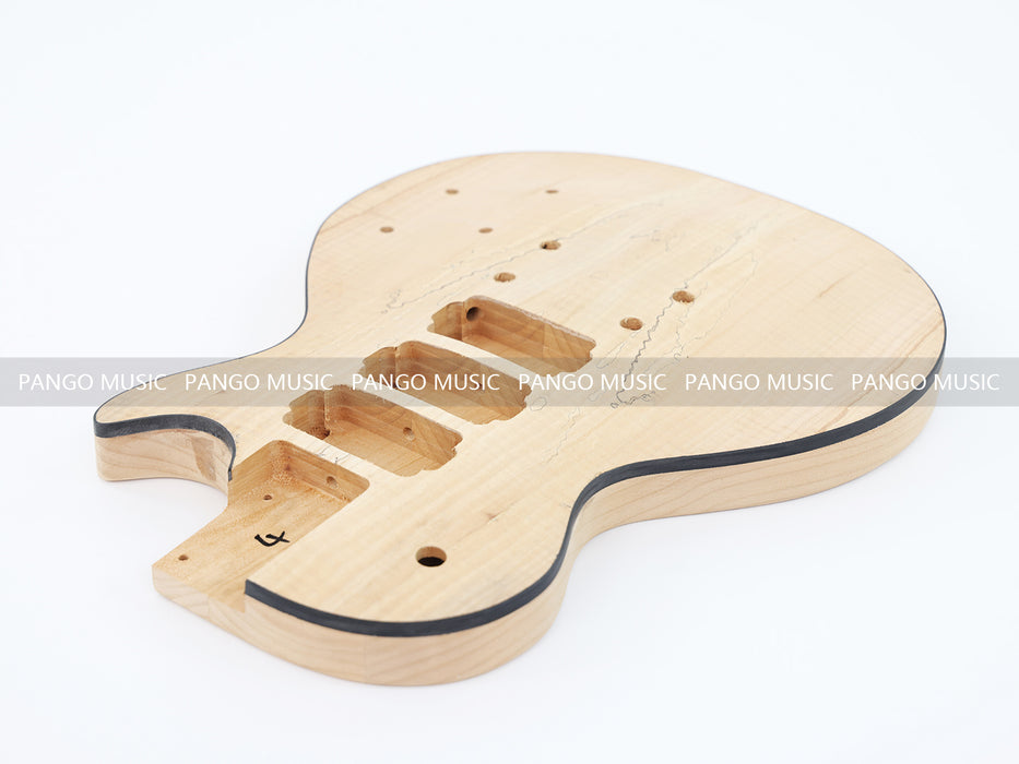 LP Standard Ultra-thin Body DIY Electric Guitar Kit with Spalted Maple Top (LRF-021, Limited Edition)