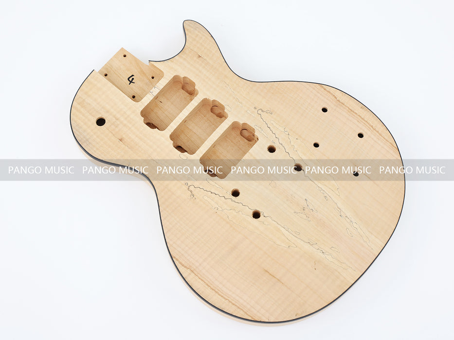 LP Standard Ultra-thin Body DIY Electric Guitar Kit with Spalted Maple Top (LRF-021, Limited Edition)