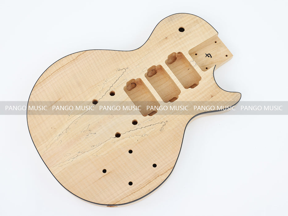LP Standard Ultra-thin Body DIY Electric Guitar Kit with Spalted Maple Top (LRF-021, Limited Edition)