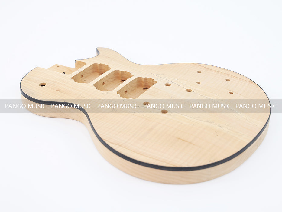 LP Standard Ultra-thin Body DIY Electric Guitar Kit with Spalted Maple Top (LRF-021, Limited Edition)