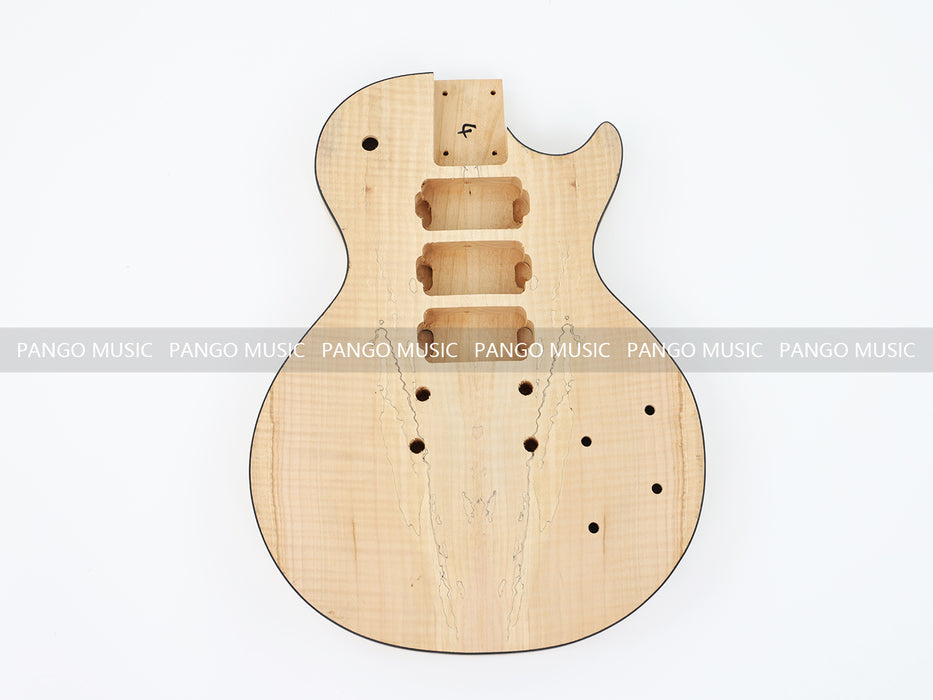 LP Standard Ultra-thin Body DIY Electric Guitar Kit with Spalted Maple Top (LRF-021, Limited Edition)