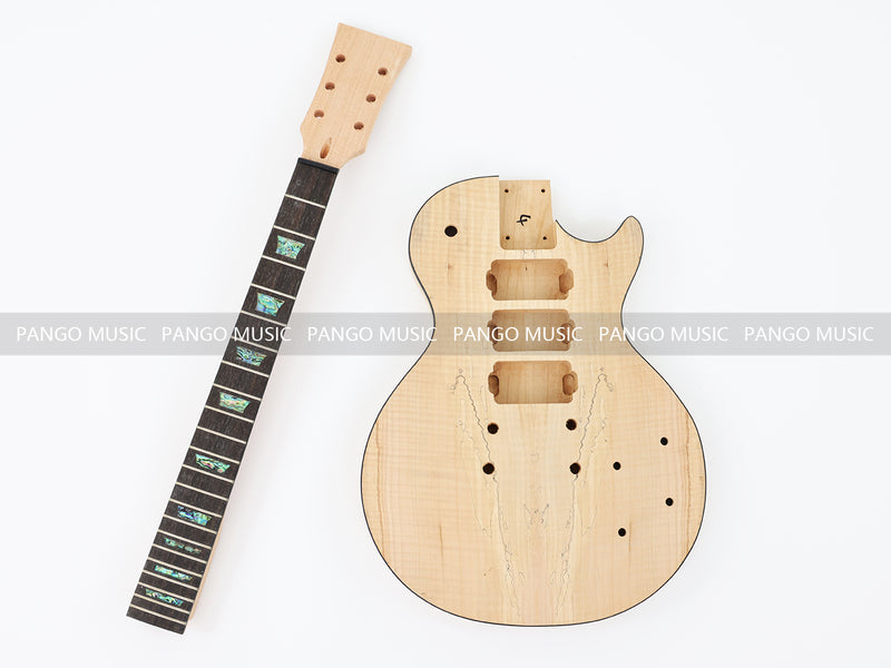 LP Standard Ultra-thin Body DIY Electric Guitar Kit with Spalted Maple Top (LRF-021, Limited Edition)