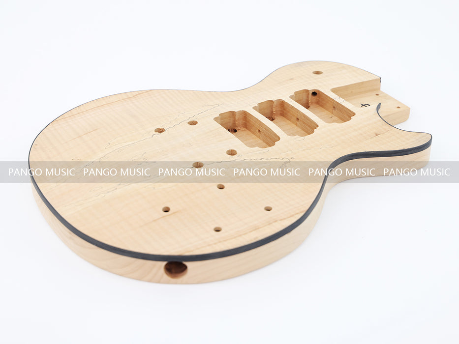 LP Standard Ultra-thin Body DIY Electric Guitar Kit with Spalted Maple Top (LRF-021, Limited Edition)