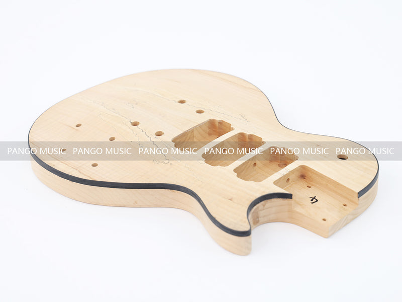 LP Standard Ultra-thin Body DIY Electric Guitar Kit with Spalted Maple Top (LRF-021, Limited Edition)