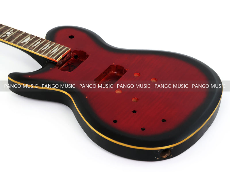 LP Style Pre-Finished Left-Handed DIY Electric Guitar Kit with Satin Red Burst Finish (RTA-016)