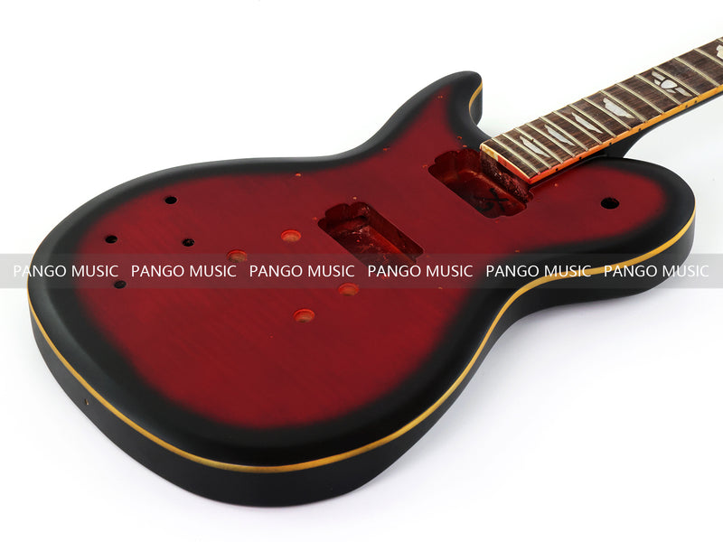 LP Style Pre-Finished Left-Handed DIY Electric Guitar Kit with Satin Red Burst Finish (RTA-016)