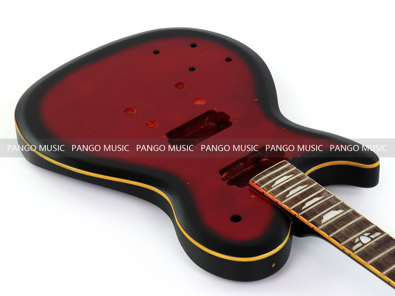 LP Style Pre-Finished Left-Handed DIY Electric Guitar Kit with Satin Red Burst Finish (RTA-016)