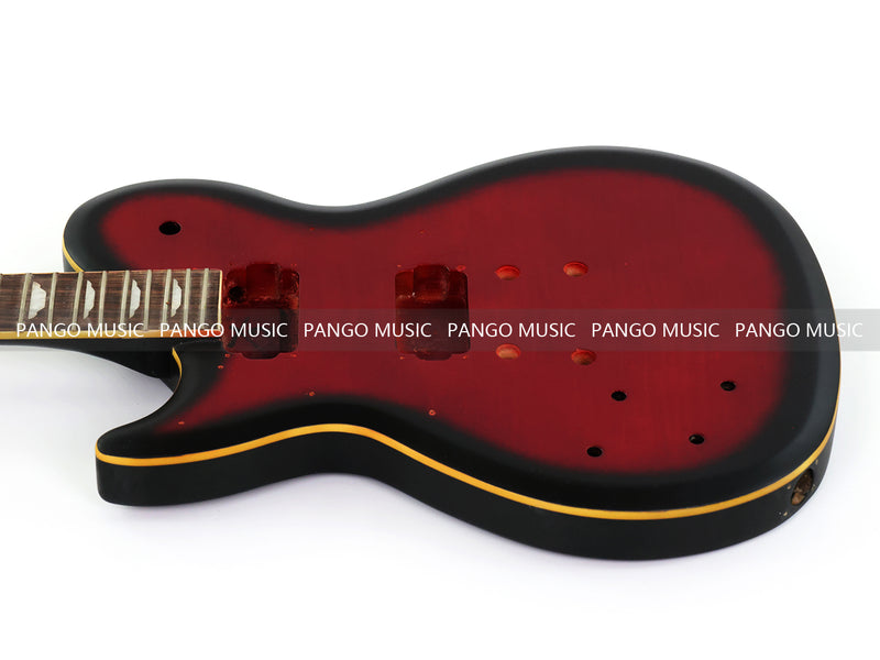 LP Style Pre-Finished Left-Handed DIY Electric Guitar Kit with Satin Red Burst Finish (RTA-016)