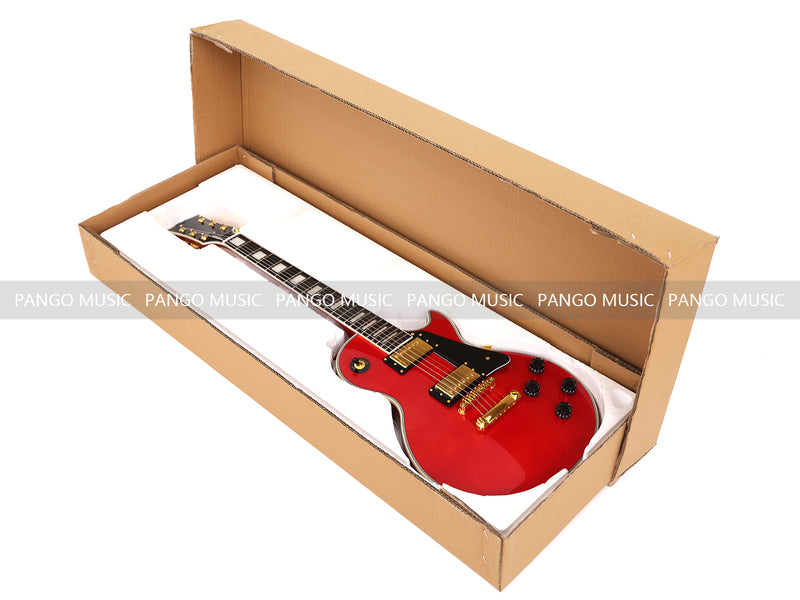 LP Custom Style All Red Electric Guitar (CST-007F, No Logo, Fast Shipping, Tariff-free)
