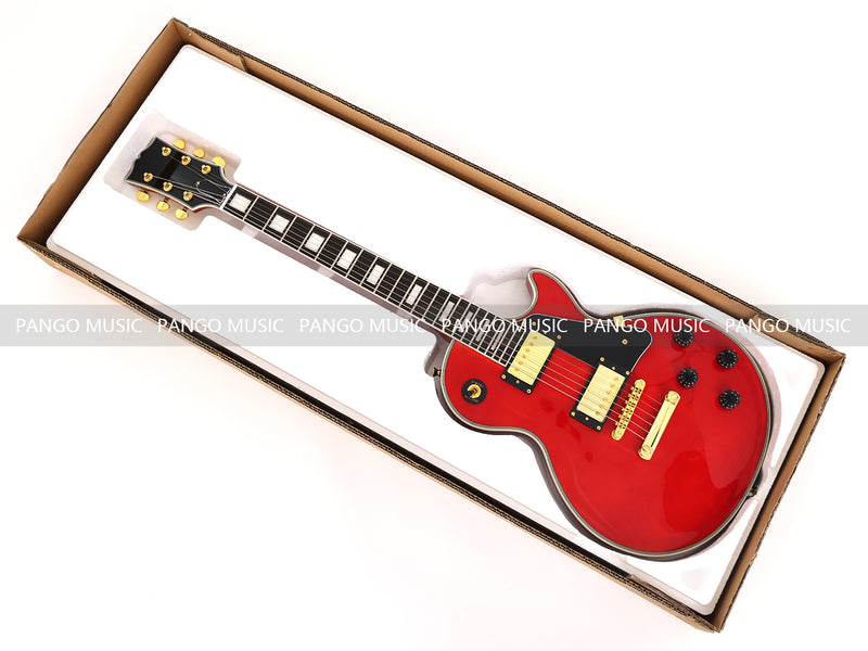LP Custom Style All Red Electric Guitar (CST-007F, No Logo, Fast Shipping, Tariff-free)