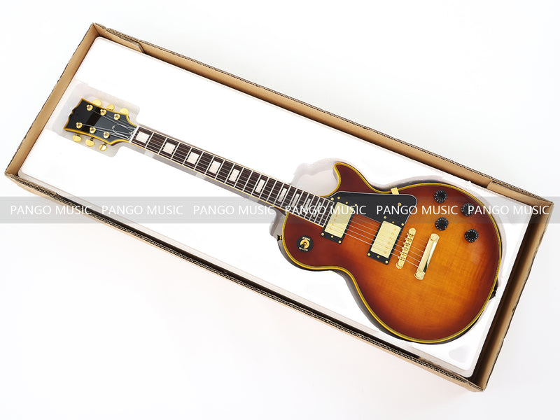 LP Custom Style Electric Guitar with Flamed Maple Top (CST-009F, Fast Shipping, Tariff-free)