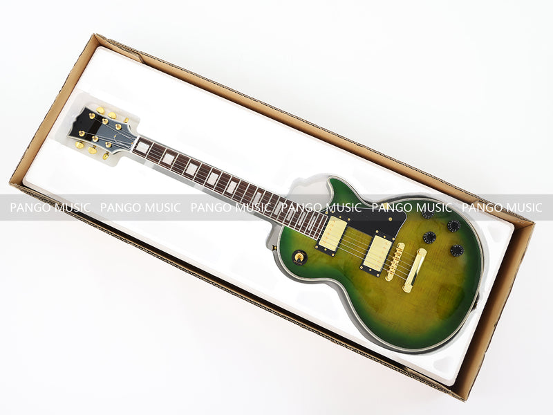 LP Custom Style Electric Guitar with Flamed Maple Top (CST-010F, No Logo, Fast Shipping, Tariff-free)