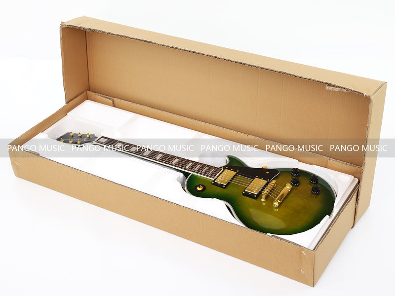 LP Custom Style Electric Guitar with Flamed Maple Top (CST-010F, No Logo, Fast Shipping, Tariff-free)